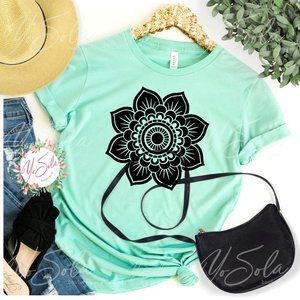 Flower Mandola - Mint T-Shirt, Graphic tee